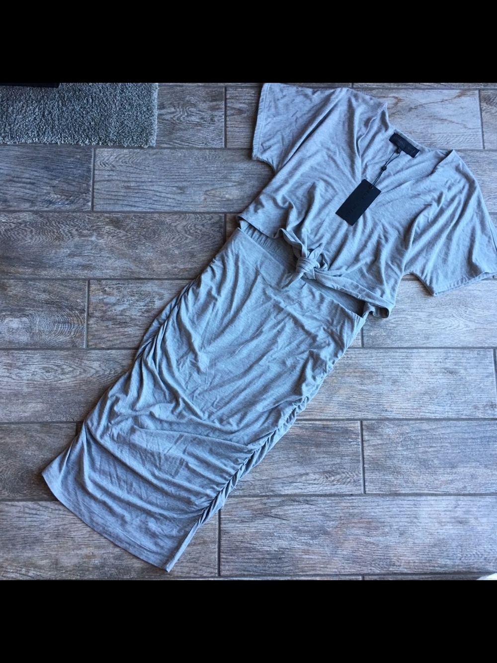 Kendall & Kylie Heather Gray Cutout Dress with Ruching Size Small